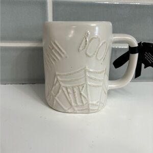 Rae Dunn Halloween "AAH! BOO!" Spiderweb Mug